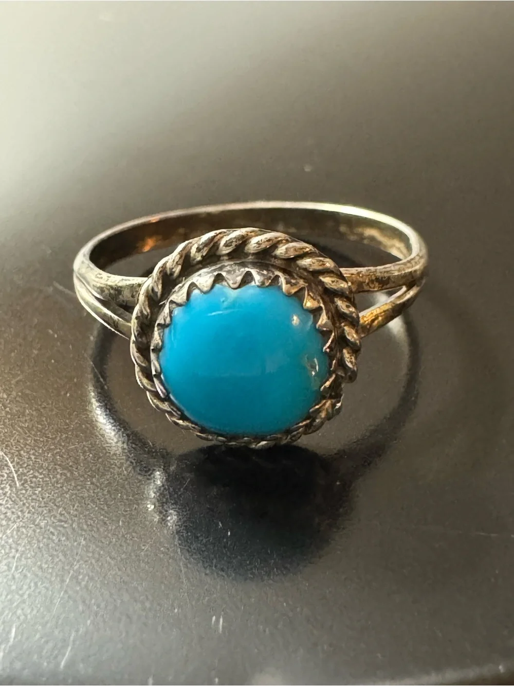 Handmade Sterling Silver Turquoise Ring - Artisan - 6.75